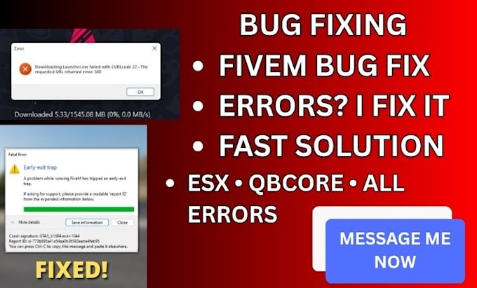fix bugs, errors and issues in your fivem server fast