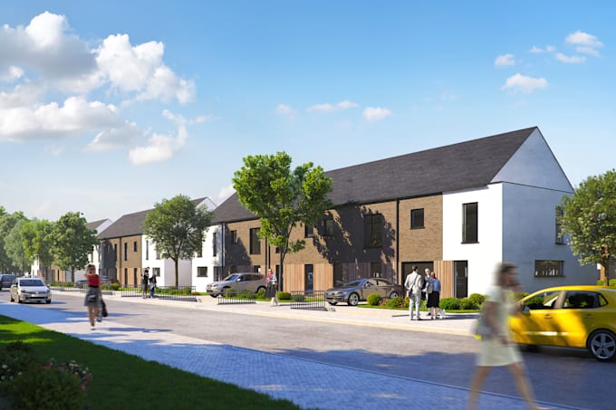create a photorealistic exterior rendering