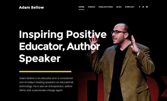 keynote speaker website, public speaker website performance coach website wix