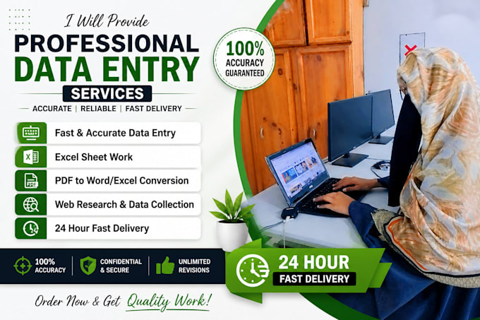 do fast data entry, excel work, PDF conversion