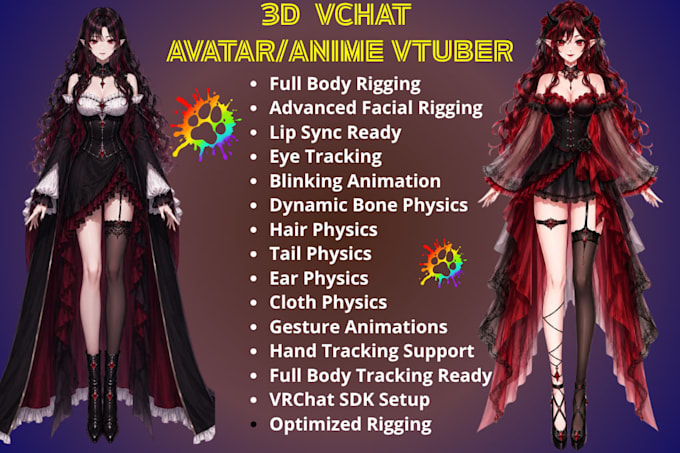 create custom vrchat furry avatar, 3d anime vtuber model, nsfw toggle