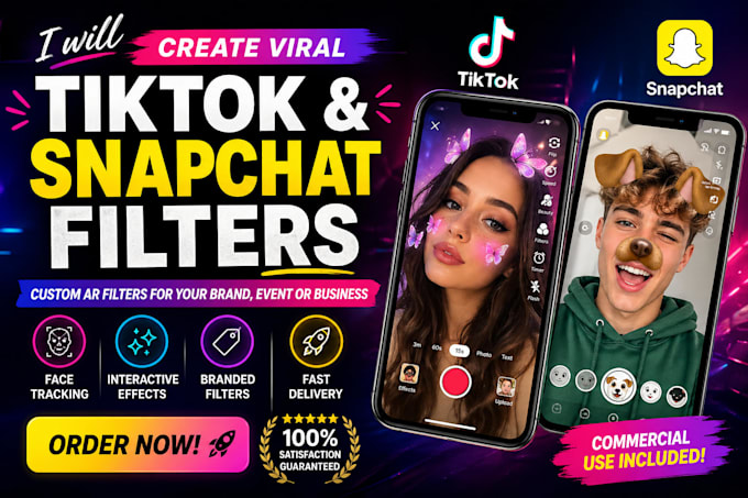 create custom tiktok or snapchat ar filter for your brand or event