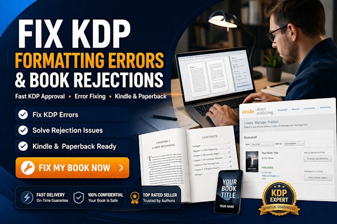 fix KDP formatting errors and book rejection issues
