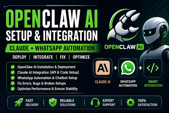 install and set up openclaw ai with claude integration and whatsapp automation,