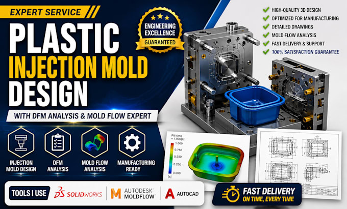 do injection mold design, dfm report, mold flow analysis for manufacturing
