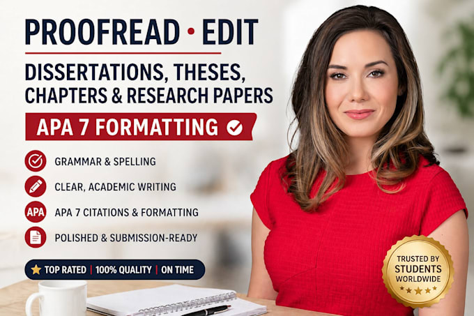 proofread edit your dissertation thesis chapter research paper apa 7 formatting