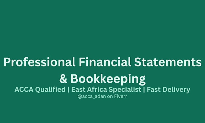prepare professional financial statement and bookkeeping for your business