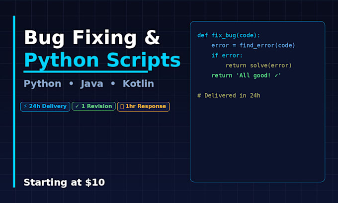 fix bugs and write scripts in python