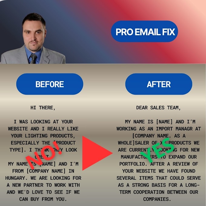 write or rewrite professional business emails in fluent english