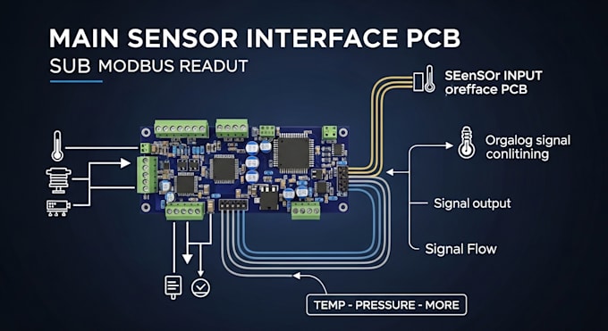 design modbus sensor interface pcb for temperature, pressure and more