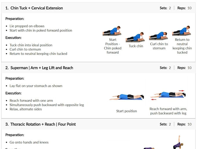create a personalised neck pain and stiffness exercise plan