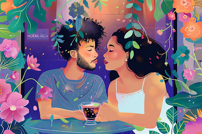 draw colourful digital illustration