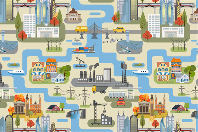 create custom city vector map, editable location and road svg ai map