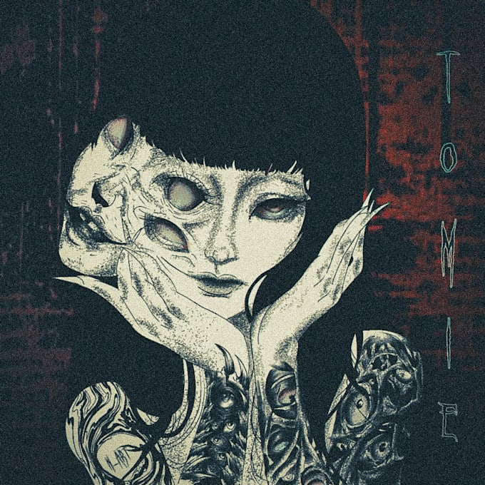 create dark psychological horror illustration