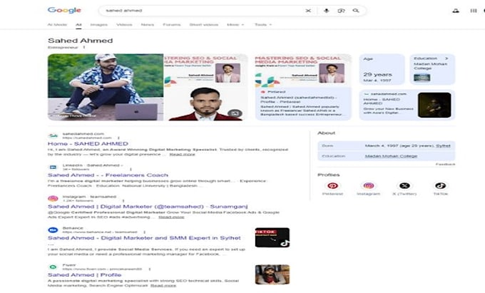 make google knowledge panel for person