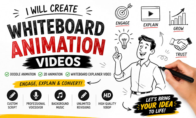 create whiteboard animation videos doodle 2d animation white board explainer