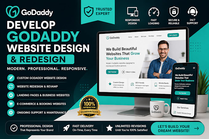 develop godaddy website design godaddy website redesign godaddy website