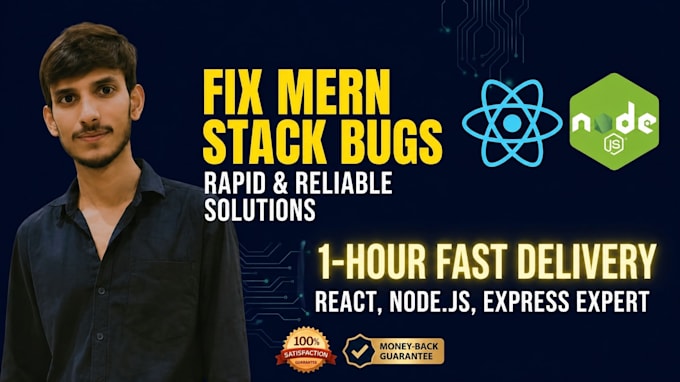 fix react bugs or express API errors in 1 hour