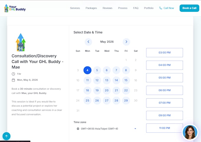 create a calendar booking page and appointment system