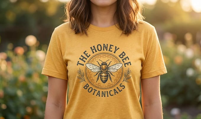 create modern honey bee logo t shirt design