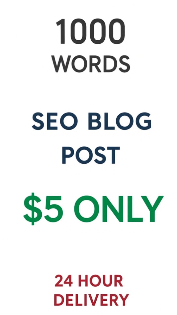 write 1000 word SEO blog post in 24hrs