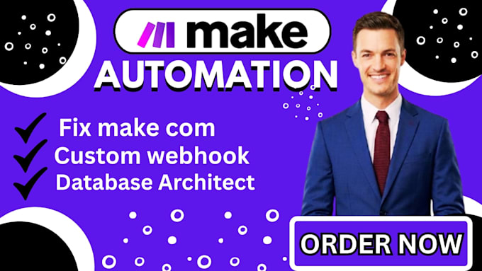 fix make com, setup custom webhook receives data crm automation, make com expert