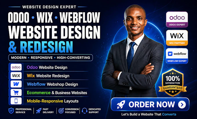 develop odoo website design redesign wix website design webflow webshop design