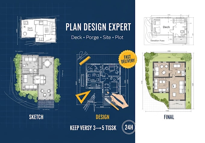 do deck plans, porch plans, elevation site plans, and plot plans