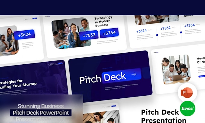 design a stunning business pitch deck powerpoint presentation
