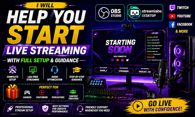 help you start live streaming with full setup and guidance