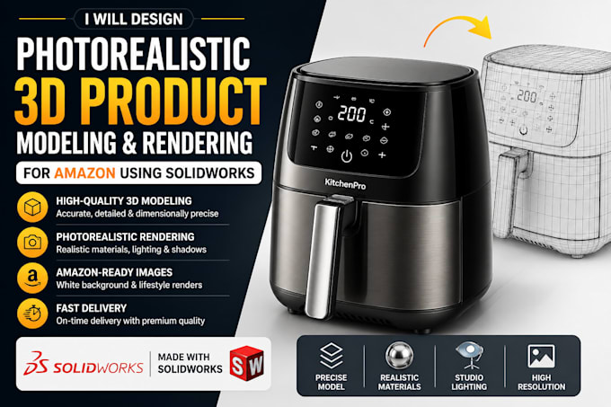Design photorealistic 3d product modeling and rendering for amazon ...