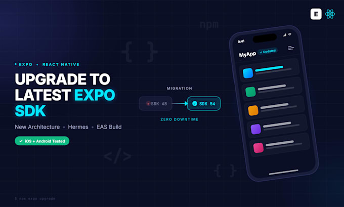 upgrade your expo react native app to latest expo sdk