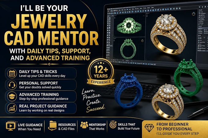 be your jewelry cad mentor with daily tips, support, and advanced training
