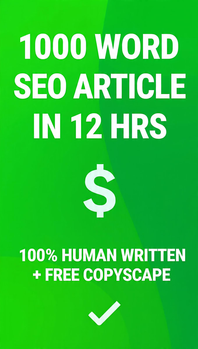 write 1000 word SEO article in 12 hours urgent delivery