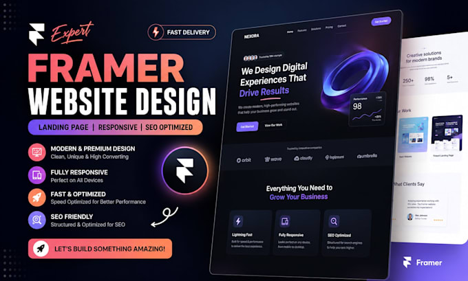 create framer website build framer website framer landing page