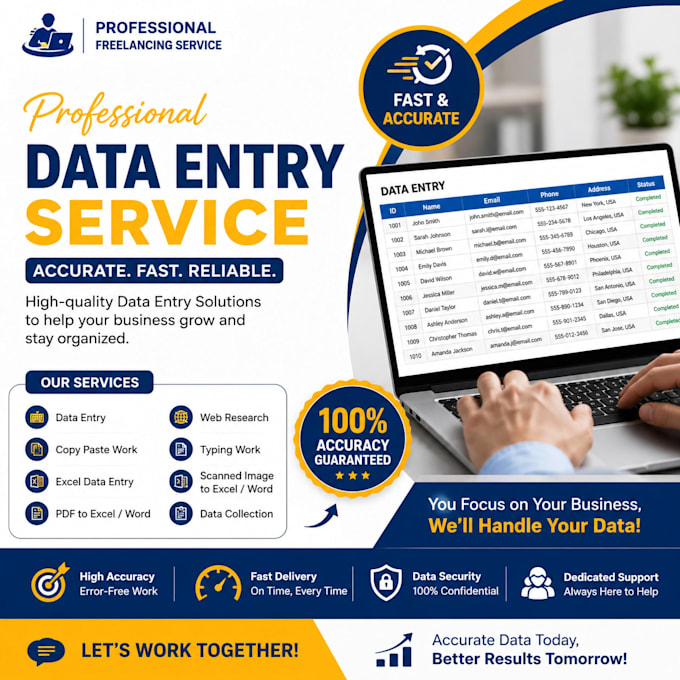 be your professional data entry operator