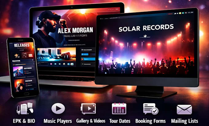 build a modern, premium website for music artists, producers, or music brands