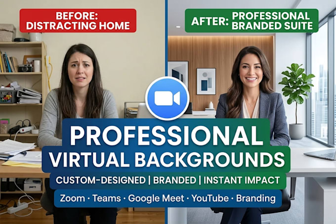 design professional zoom and meeting virtual background