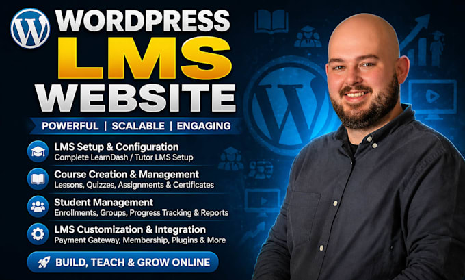 build wordpress lms, elearning and membership site with learndash and tutor lms