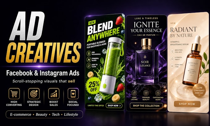 create high converting ad creatives for facebook and instagram