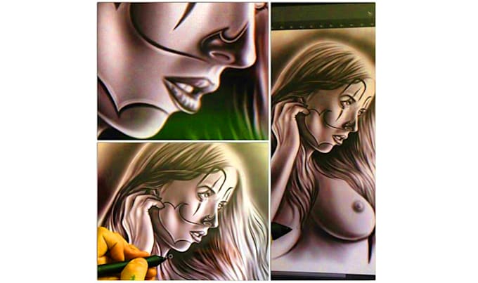 dark art illustration with engraving style