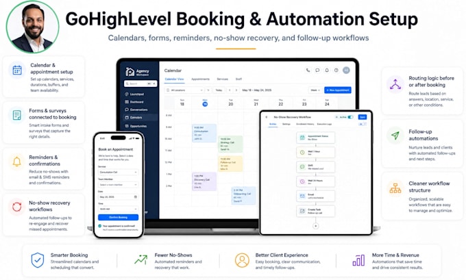 set up gohighlevel workflow and booking