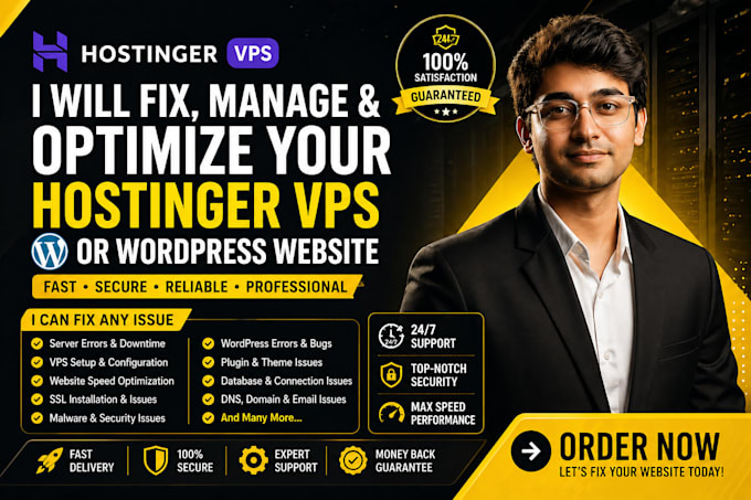 fix, manage and optimize your hostinger vps or wordpress website, subdomain fix
