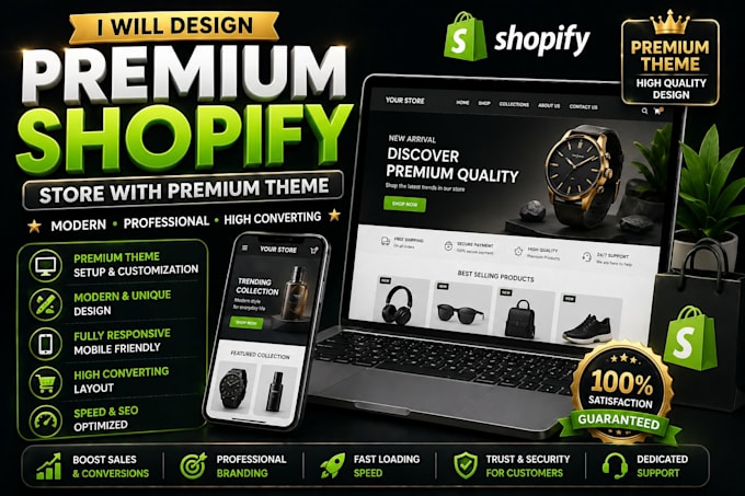 Design a premium shopify store with a high converting theme by ...