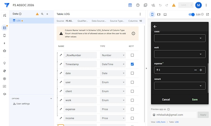 do data entry, excel automation and google appsheet development