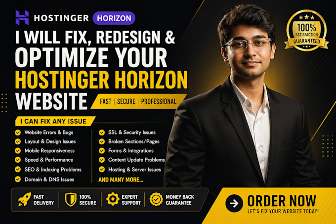 fix, redesign and optimize your hostinger horizon website