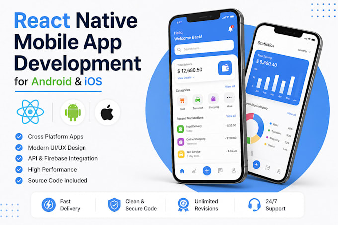 develop a cross platform mobile app using react native