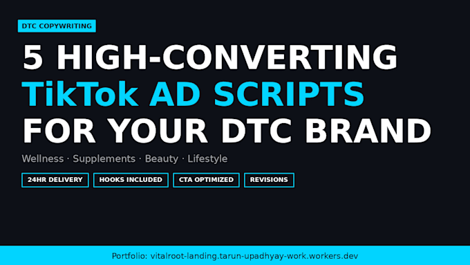 write 5 high converting tiktok ad scripts for dtc brands