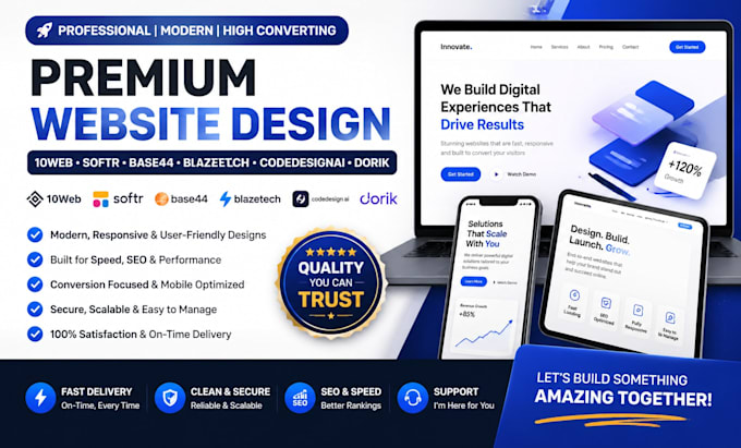 create durable 10web softr base44 blazetech codedesignai dorik website design