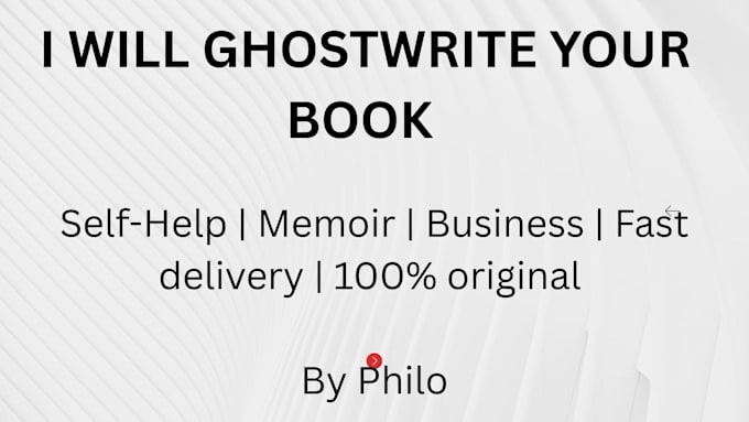 ghostwrite your motivational ebook or biography